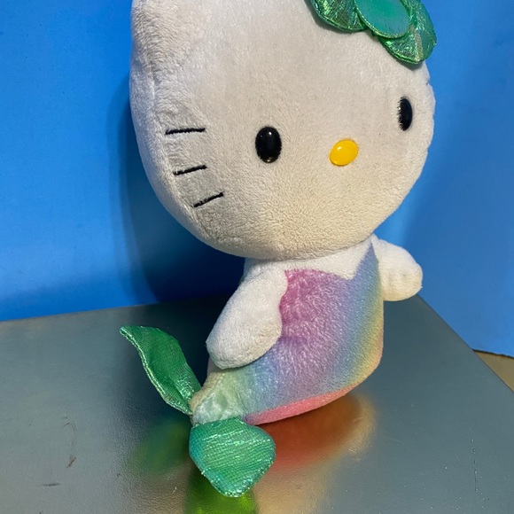 HELLO KITTY Ty BEANIE BABIES VTG 2013 RAINBOW MERMAID KITTY w/SPARKLY TAIL FIN - Picture 4 of 13